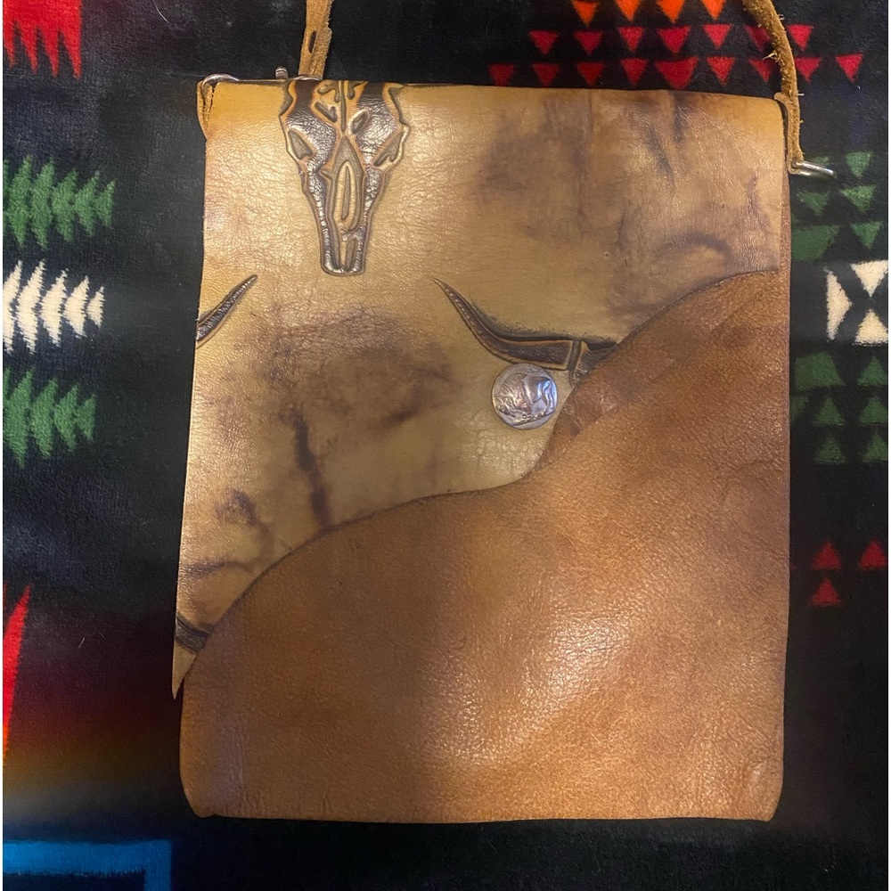 Leather purse with Buffalo nickel